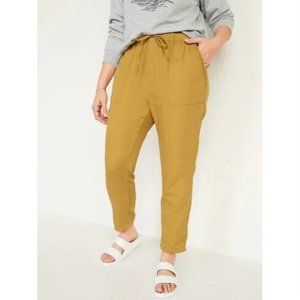 NWT Old Navy High-Waisted Textured-Twill Utility Ankle Pants Yellow Size S